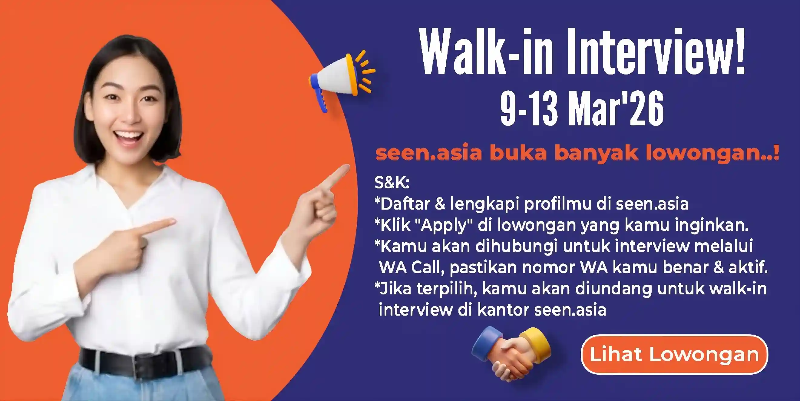 Banner promosi walk-in interview